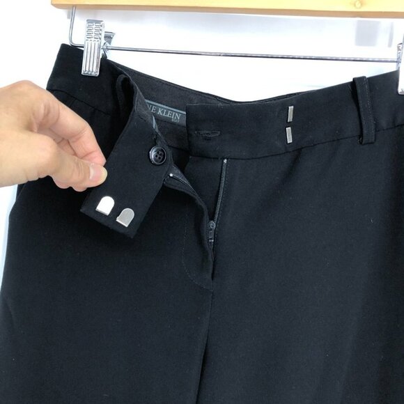 Anne Klein Black Hook and Zip close Flared leg Dress Pants size 2 - Picture 7 of 12